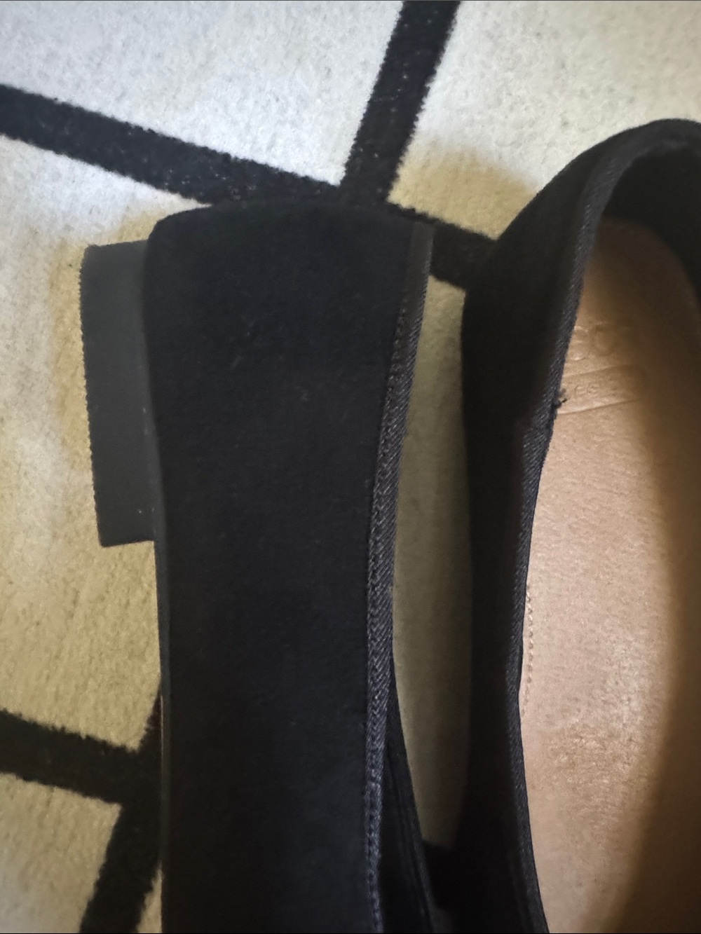 ASOS Black Suede Ballet Flats with Tan Insole size US 5 UK 3 - Picture 3 of 4